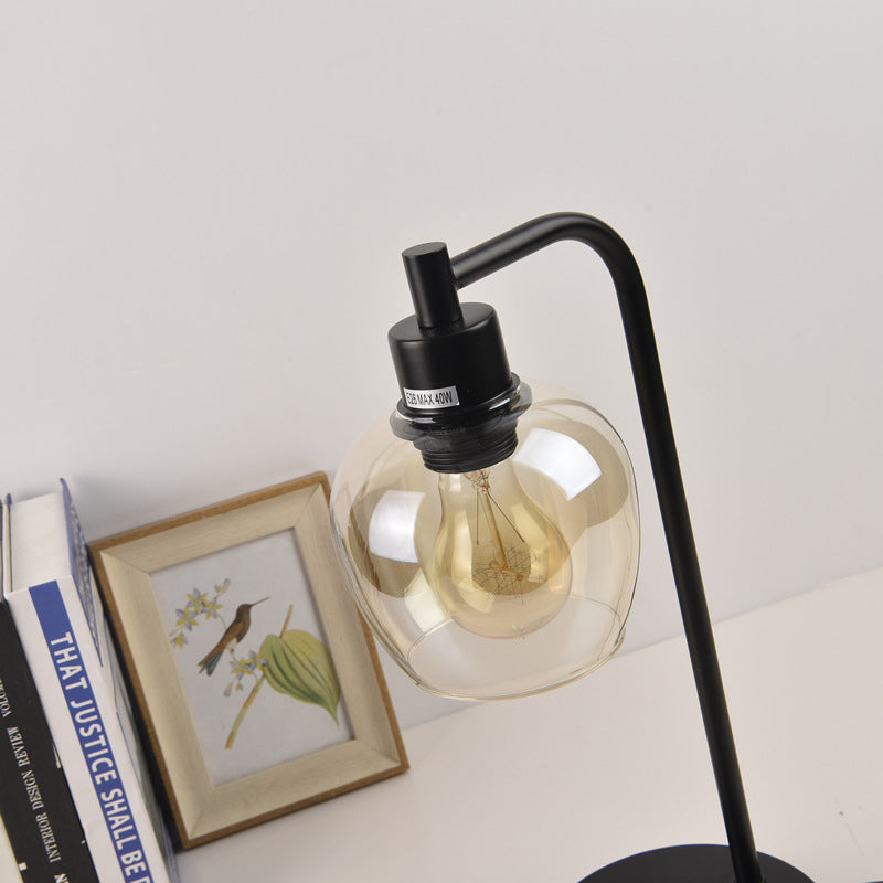 Modern Glass Shade USB Rechargeable 1-Light Table Lamp