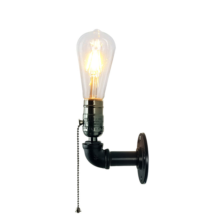 Contemporary Industrial Iron Aluminum Plumbing 1-Light Wall Sconce Lamp for Living Room