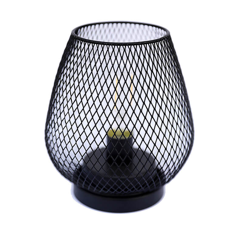 Moderne minimalistische Batterie-Raster-Eisen-Glas 1-Licht Tischlampe 
