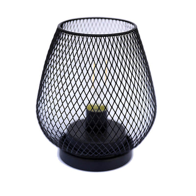 Modern Minimalist Battery Grid Iron Glass 1-Light Table Lamp