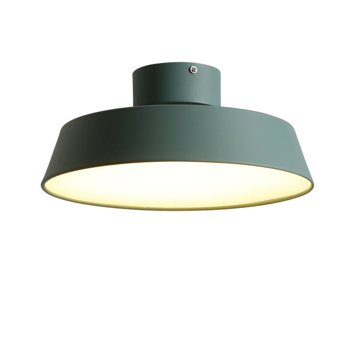 Contemporary Scandinavian Round Pot Iron LED Flush Mount Ceiling Light for Living Room