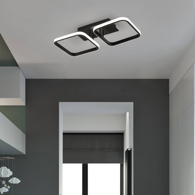 Conception de combinaison carrée créative simple nordique LED Plafonnier semi-encastré 