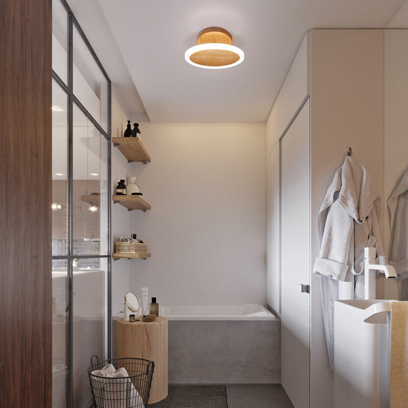 Moderne minimalistische ovale LED-Deckenleuchte mit halber Einbauleuchte 