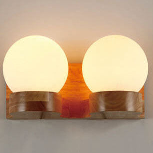 Modern Japanese Glass Shade Spherical 1-Light Wall Sconce Lamp