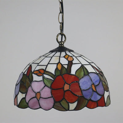 Tiffany European Stained Glass Dome 1-Light Pendelleuchte 