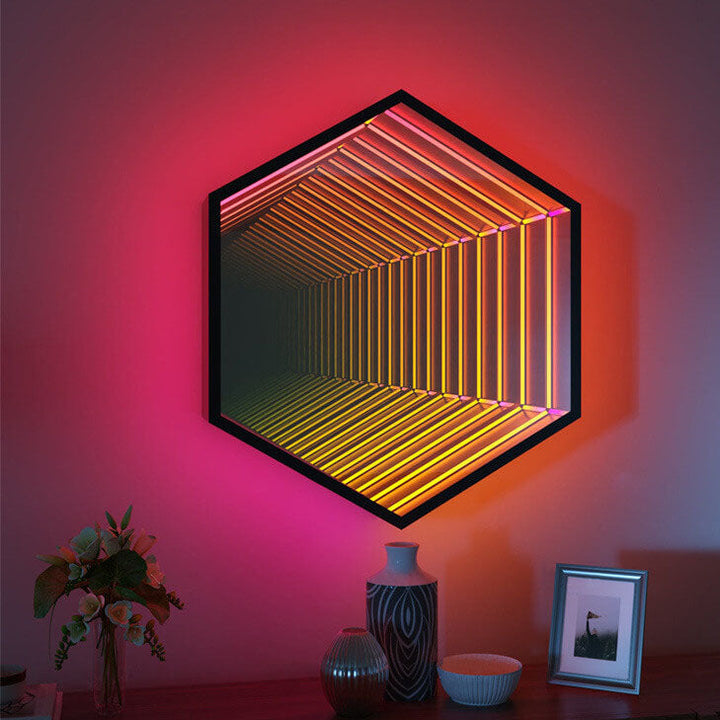 Lampe murale décorative créative à LED hexagonale/octogonale RVB 