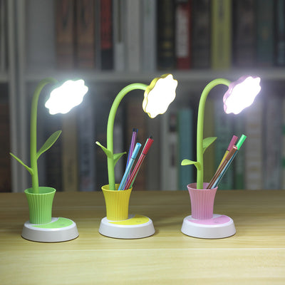 Creative Sun Flower Pen Holder Design LED Table Lamp