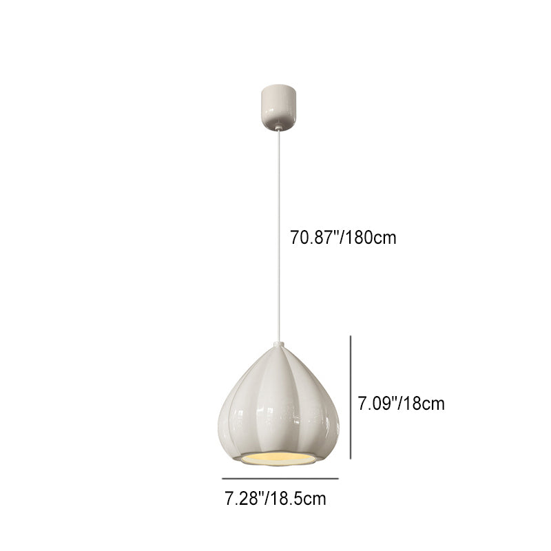 Moderne Minimaliste Crème Triangle Aluminium Résine Suspension 1-Lumière Pour Chambre 