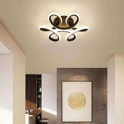 Simple Curved Flower LED Semi-Flush Mount Ceiling Light