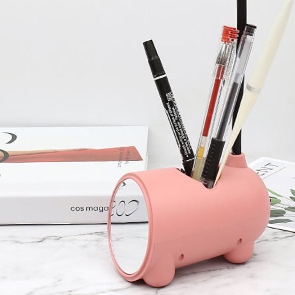 Lampe de bureau LED tactile USB avec porte-stylo et lapin créatif de dessin animé 