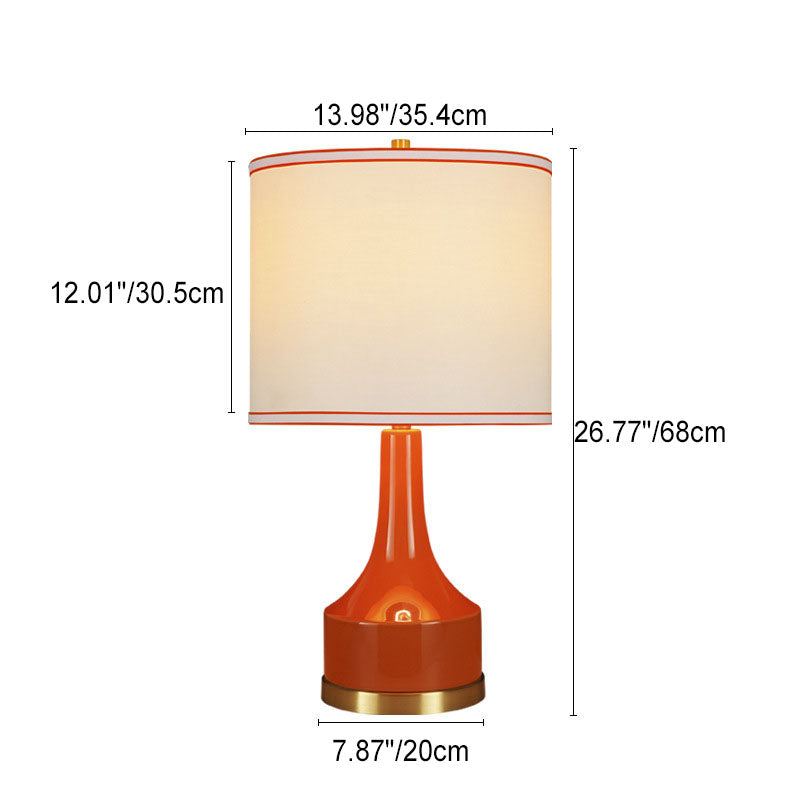 Modern Light Luxury Fabric Cylinder Water Drop Jar 1-Light Table Lamp