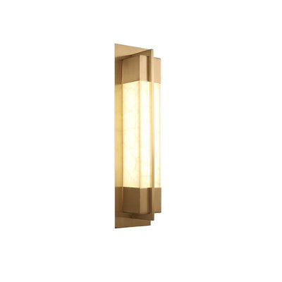 Modern Chinese Brass Faux-Lucite Rectangular LED Wall Sconce Lamp