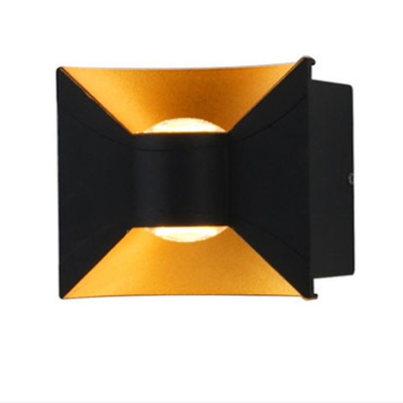 Lámpara de Aplique de Pared LED Cuadrada de Aluminio Impermeable de Simplicidad Contemporánea para Patio Exterior 