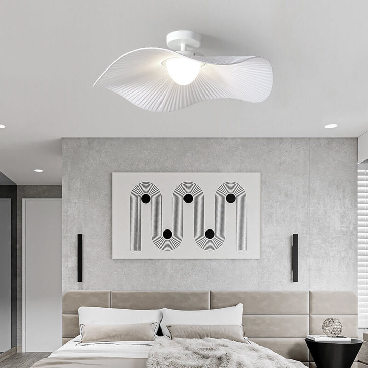 Lampe LED semi-encastrée moderne et créative en tissu feuille de lotus 