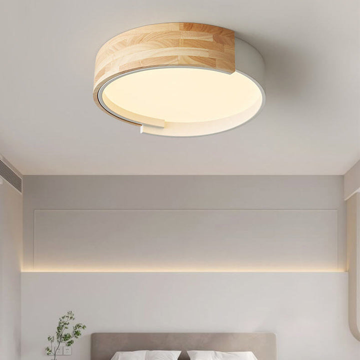 Luz de montaje empotrado LED redonda de madera creativa nórdica 