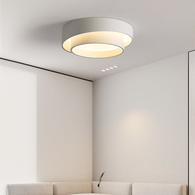 Moderne, minimalistische, überlappende, runde LED-Deckenleuchte für die bündige Montage 