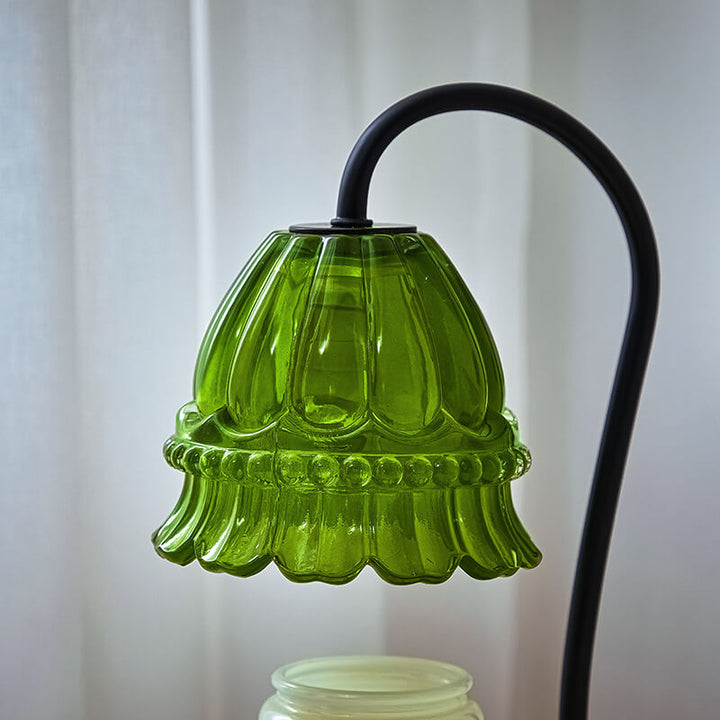 Vintage Lily Valley Glasmarmor 1-Licht-Dimmer-Schmelzen-Wachs-Tischlampe