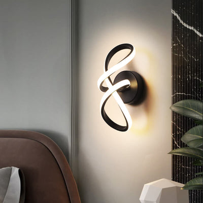 Lampe murale LED en aluminium de forme simple et torsadée nordique 