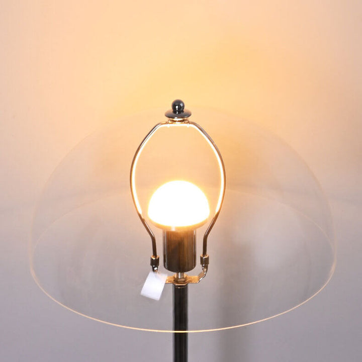 Lámpara de pie nórdica vintage de acrílico transparente con cúpula y 1 luz 