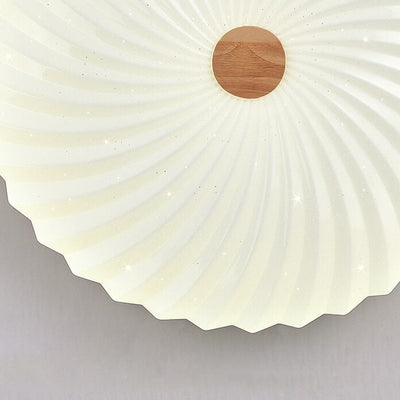 Modern Log Pleated Star Effect Round LED Flush Mount Ceiling Light
