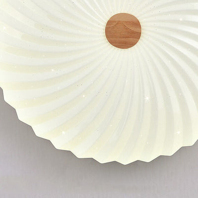 Modern Log Pleated Star Effect Round LED Flush Mount Ceiling Light