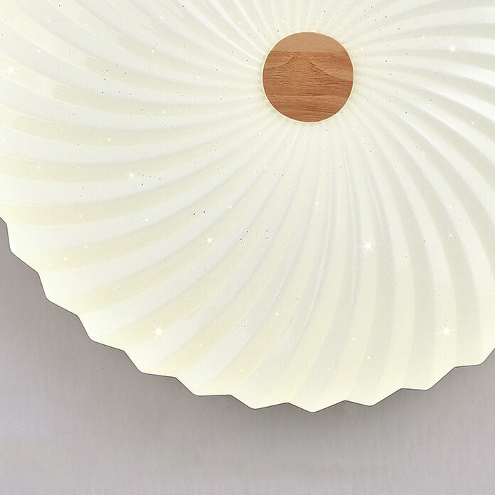 Modern Log Pleated Star Effect Round LED Flush Mount Ceiling Light