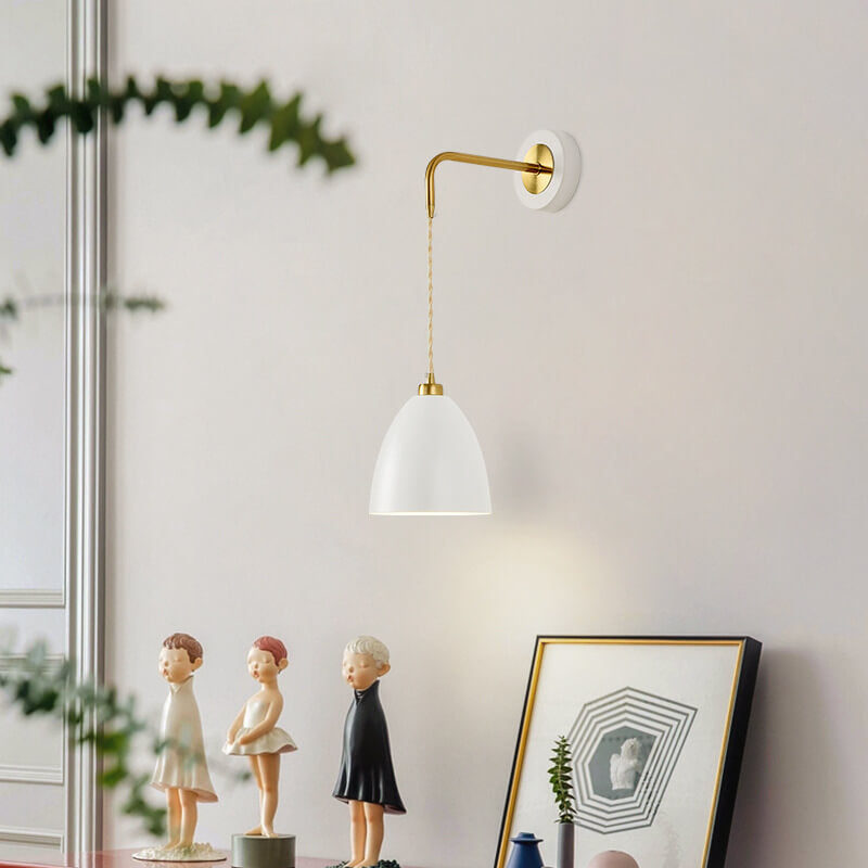 Nordischer Minimalistischer Rein Schwarz-Weiß Eisen 1-Licht Wandleuchte 