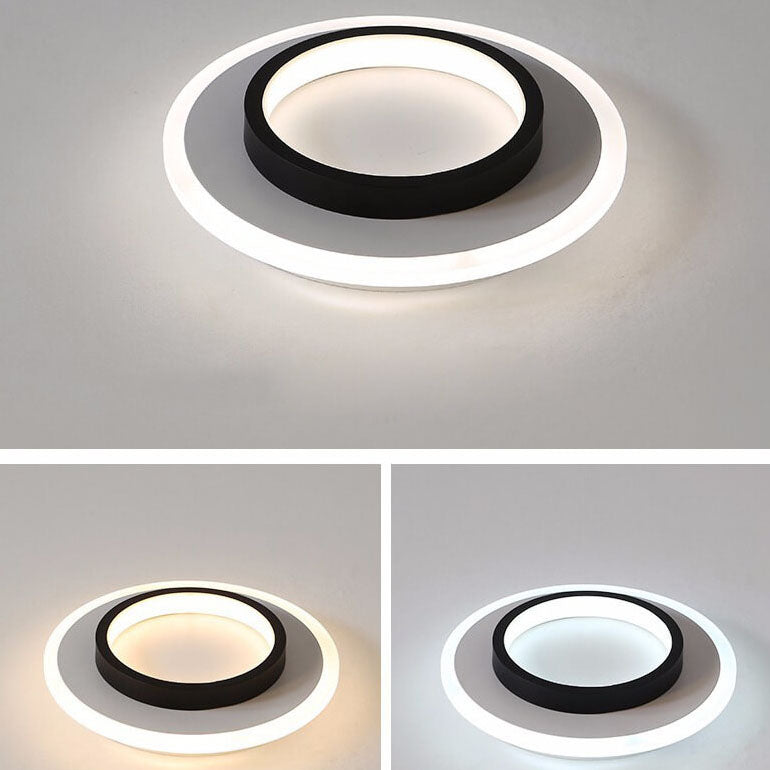 Luz de montaje empotrado LED de hierro acrílico blanco y negro cuadrado moderno 