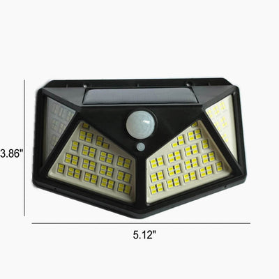 Lampe murale solaire extérieure 162 LED étanche avec capteur de mouvement pour jardin 
