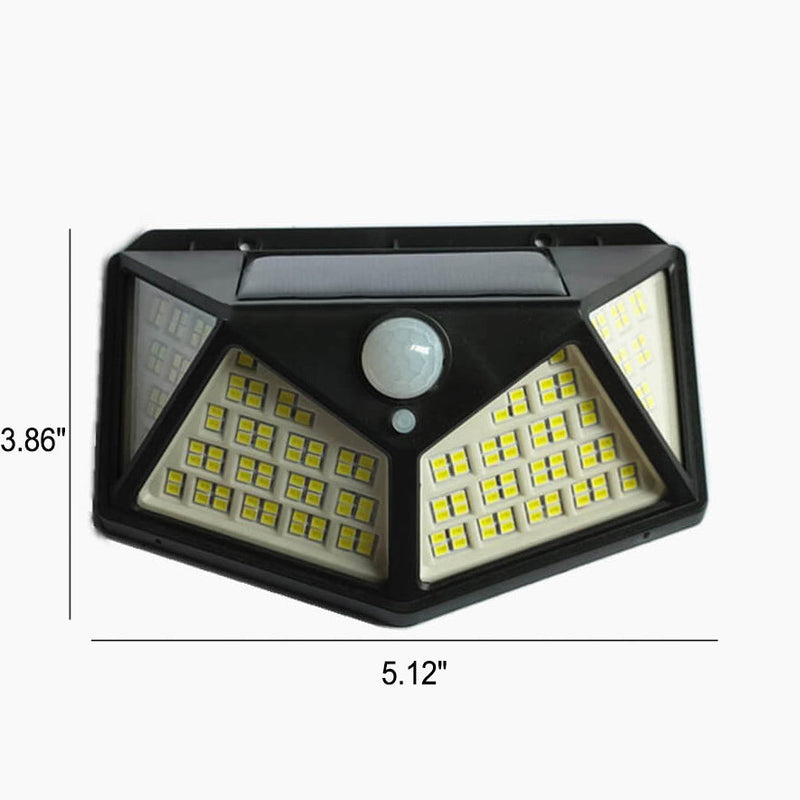 Lampe murale solaire extérieure 162 LED étanche avec capteur de mouvement pour jardin 