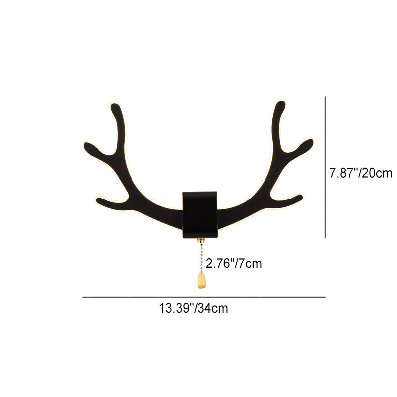 Zeitgenössische kreative Geweih Eisen Acryl LED Wandleuchte Lampe für Schlafzimmer 