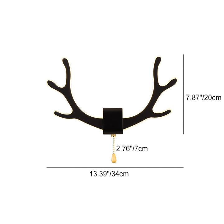 Zeitgenössische kreative Geweih Eisen Acryl LED Wandleuchte Lampe für Schlafzimmer 