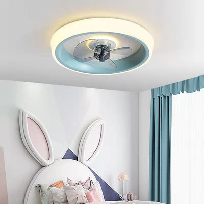 Simple Modern Acrylic Lightweight LED Flush Mount Fan Light