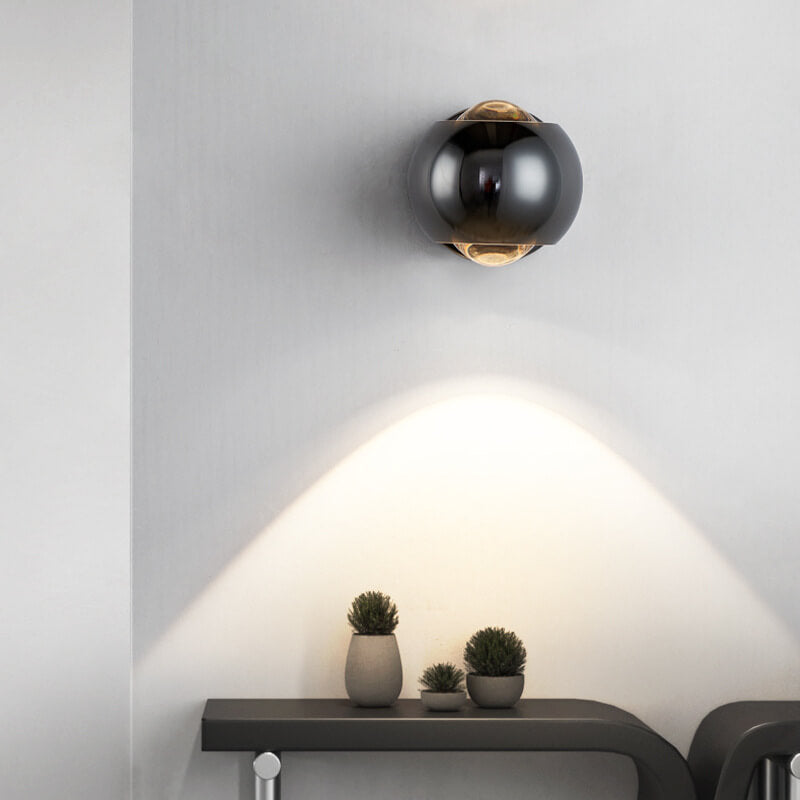 Moderne minimalistische einfarbige runde drehbare Eisen-Aluminium-COB-LED-Wandleuchte 