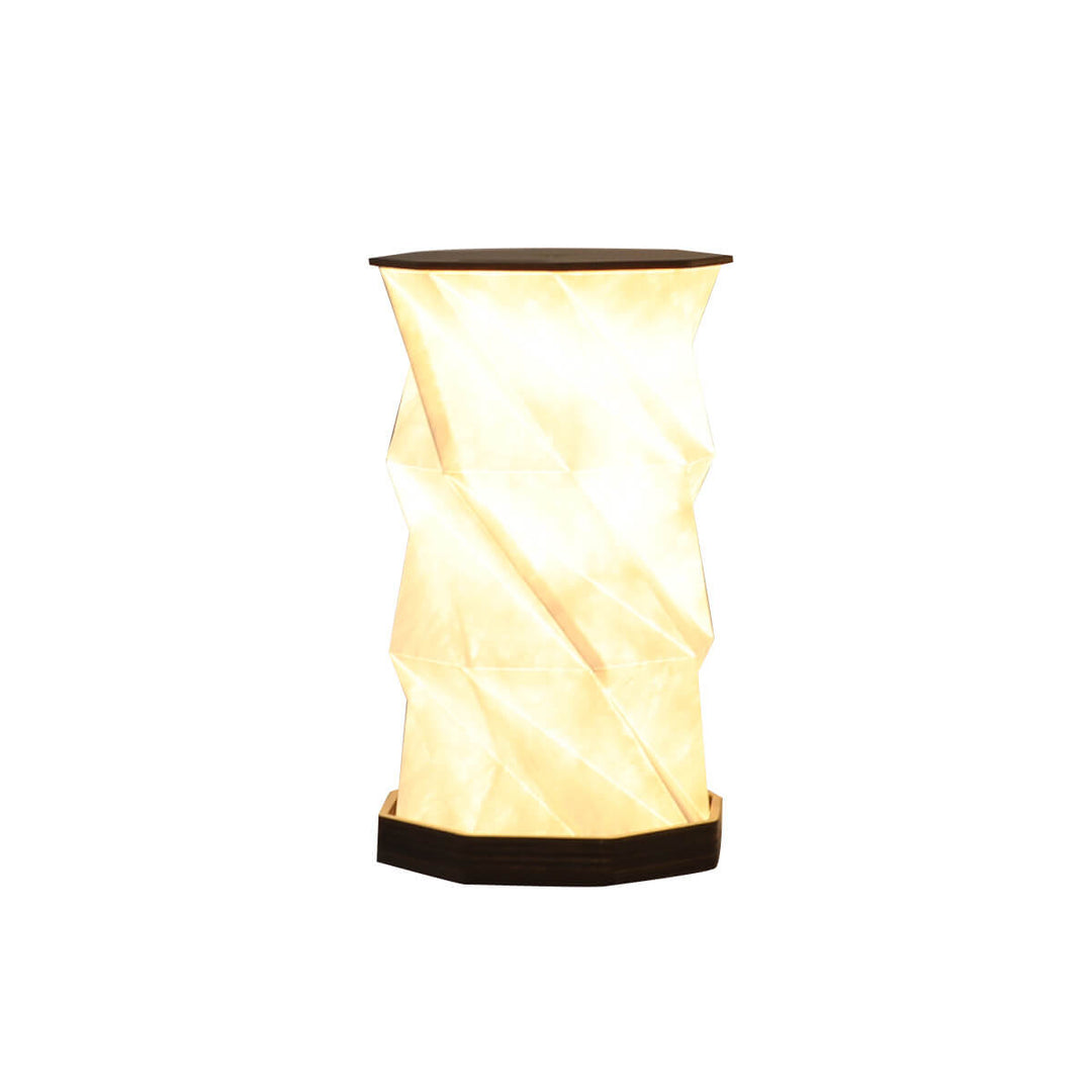 Contemporary Creative Rotating Foldable Wooden Touch LED Decoration Night Light Table Lamp for Bedroom