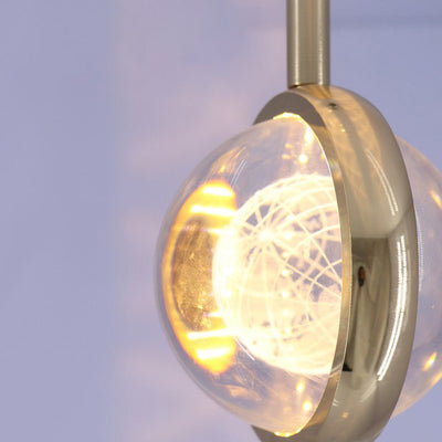 ضوء قلادة LED كريستال ألومنيوم كروي حديث بسيط لغرفة النوم 