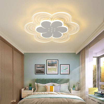 Modern Acrylic Simple Double Layer Flower Design LED Flush Mount Light