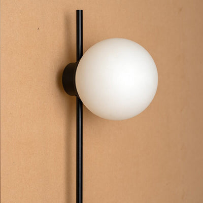 Minimalist Long Pole Glass Globe1-Light Wall Sconce Lamp