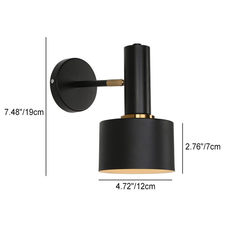 Modern Minimalist Round Head Metal 1-Light Wall Sconce Lamp