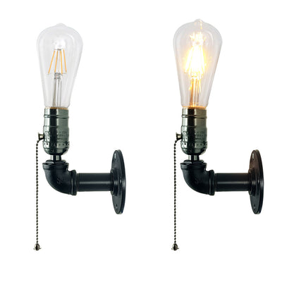 Vintage Industrial Iron Plumbing 1-Light Wall Sconce Lamp