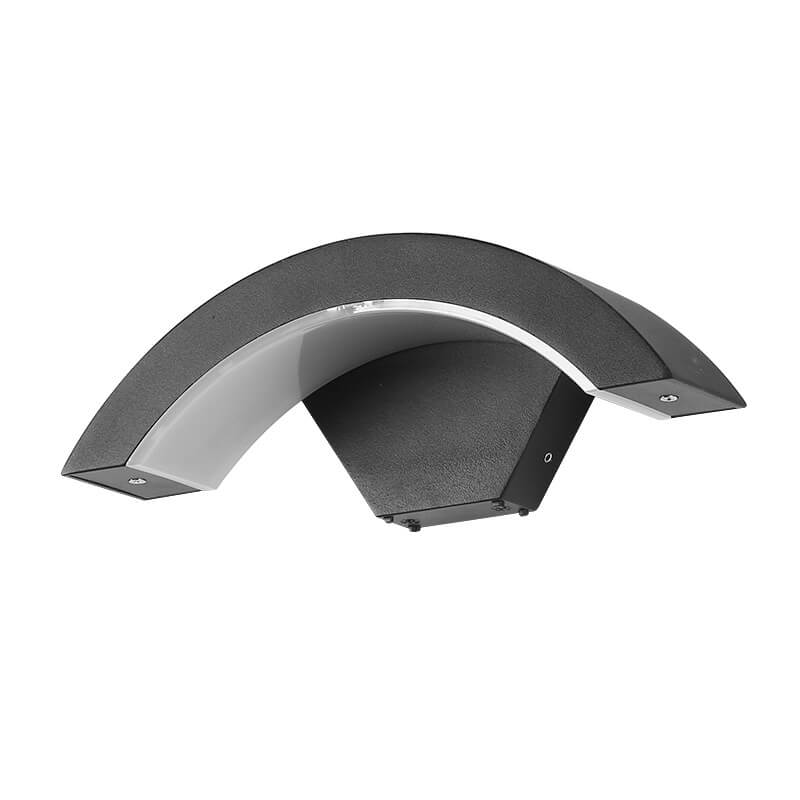 Modern Outdoor Waterproof Aluminum Acrylic Curved LED Wall Sconce Lamp