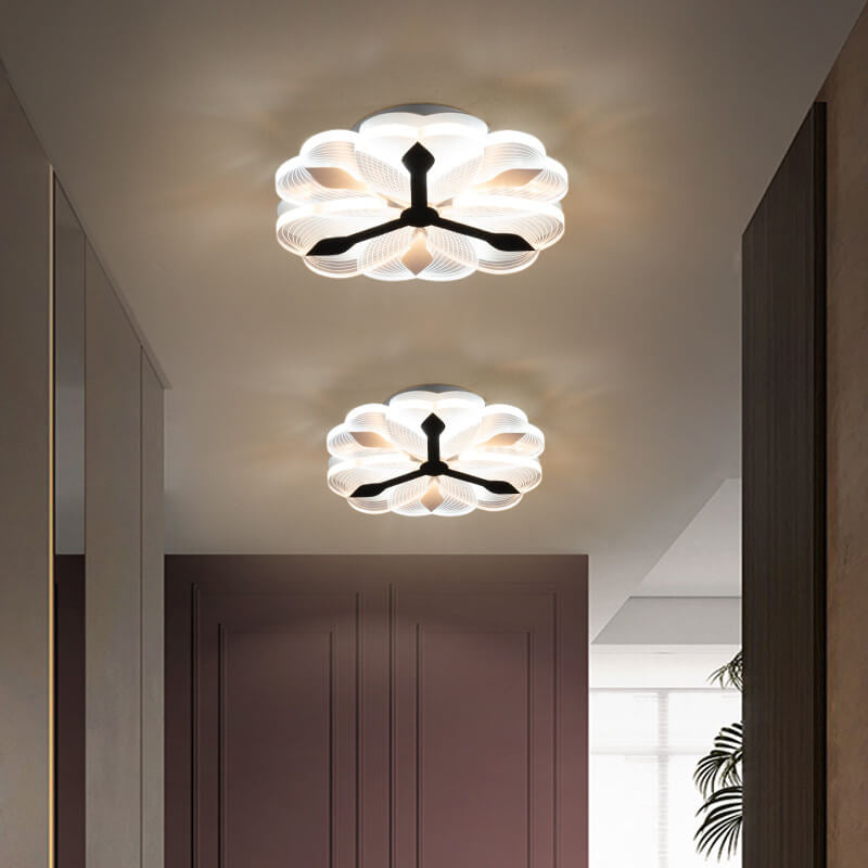 Modern Creative Flower Pattern Acrylic LED Semi-Flush Mount Ceiling Light