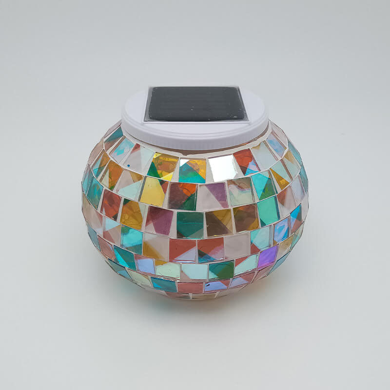 Luz de césped LED para exteriores de mosaico impermeable ABS solar Tiffany 