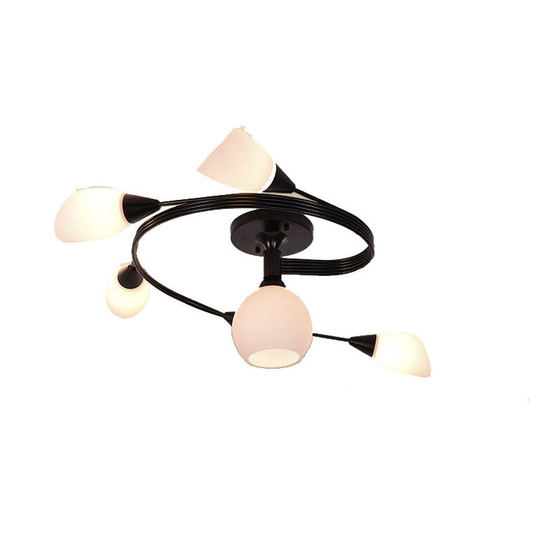 Modern Minimalist Glass Metal 4/6-Light Chandelier