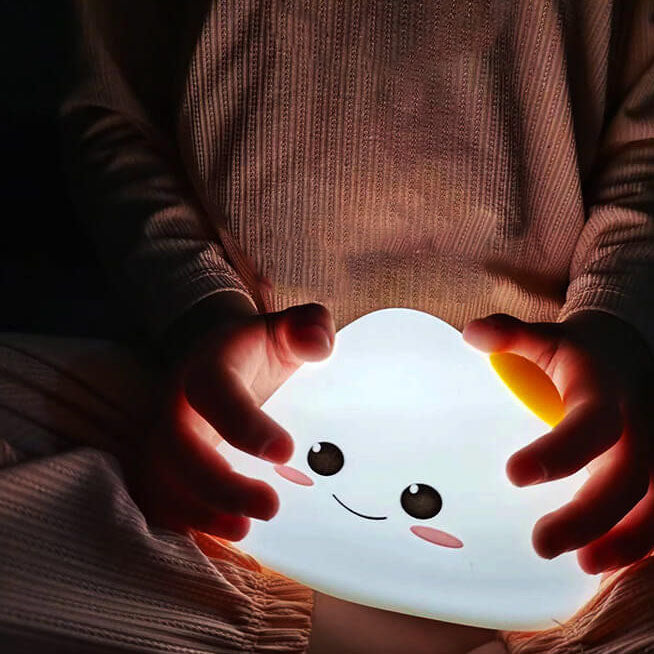 Lampe de Table à Minuterie Pat Lampe de Nuit LED en Silicone Créatif en Forme de Lait 