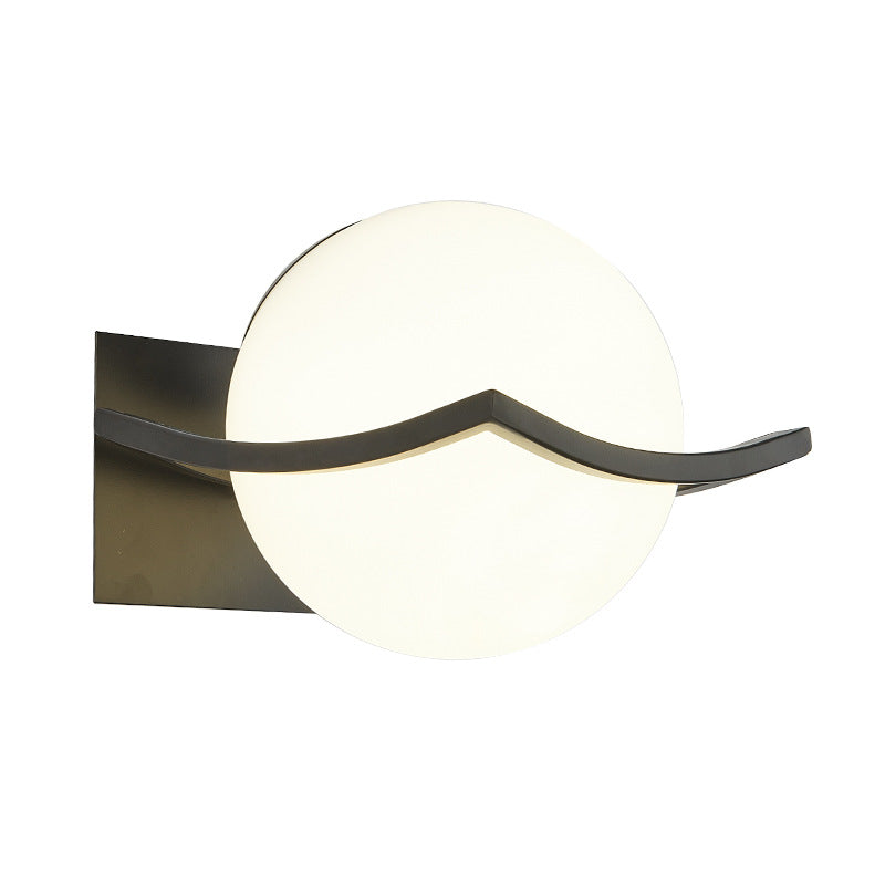 Modern Minimalist Glass Orb Iron Frame 1-Light Wall Sconce Lamp