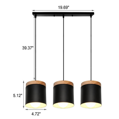 Modern Solid Color 1/3-Light Iron Pendant Light