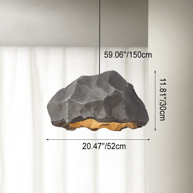 Nordic Wabi-Sabi Faux Stone Cement 1-Light Pendant Light