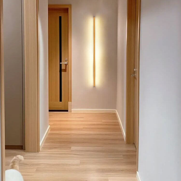Japanese Simple Solid Wood Strip LED Wall Sconce Lamp