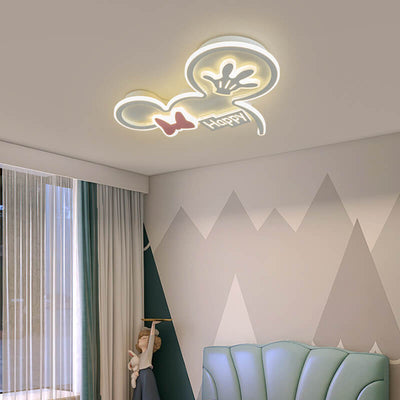 Cartoon Creative Minnie LED Kids Flush Mount Ceiling Light